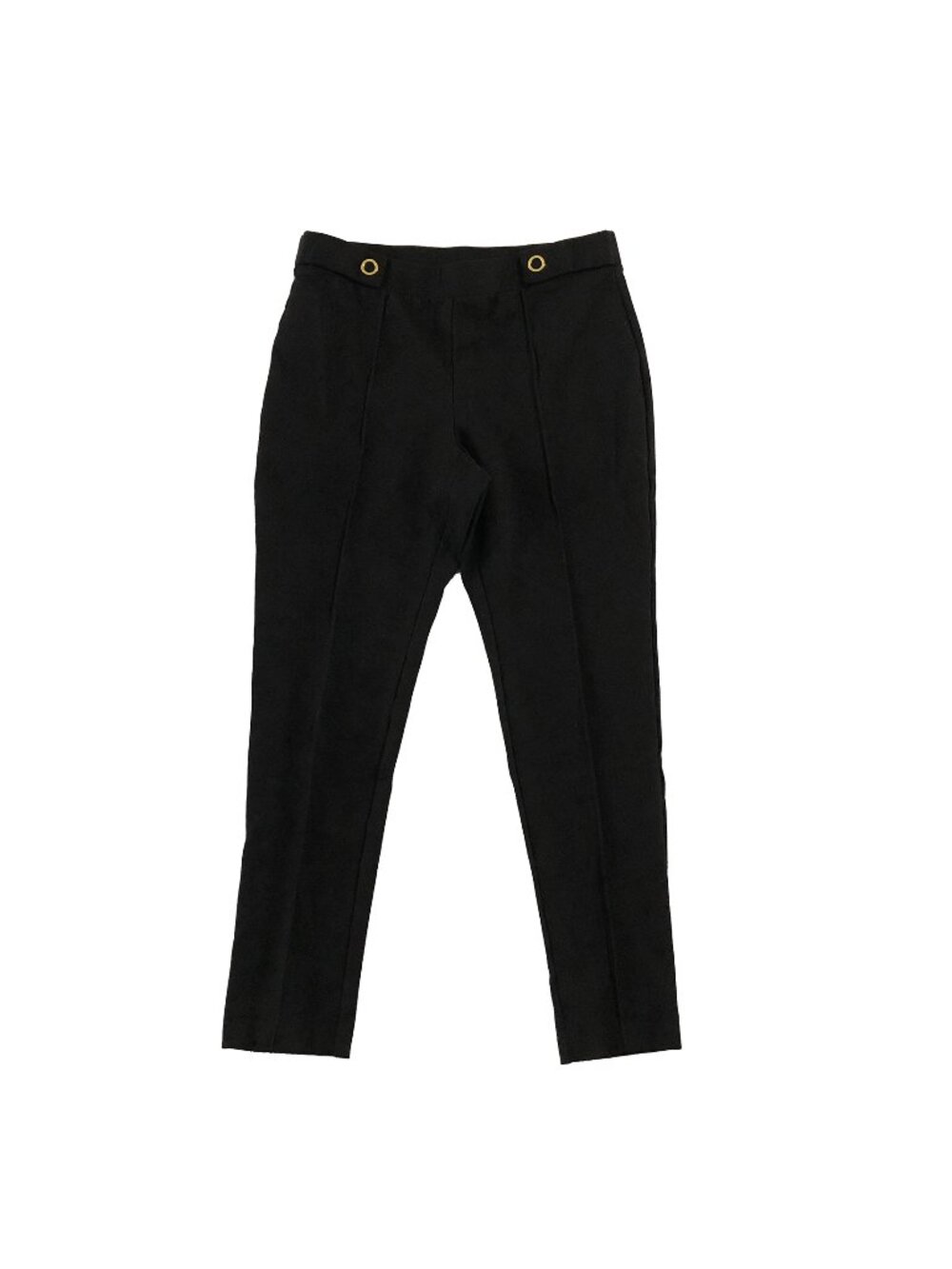 Michael Kors Pants Womens M Black Flat Front Pull On Ankle Cropped Stretch